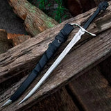 Handmade Carbon Steel Viking Fantasy Sword | Horse Handle Decorative Bastard Sword with Leather Sheath | Collectible Cosplay & Wall Décor Gift