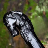 Handmade Carbon Steel Viking Fantasy Sword | Horse Handle Decorative Bastard Sword with Leather Sheath | Collectible Cosplay & Wall Décor Gift