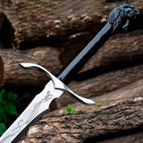 Handmade Carbon Steel Viking Fantasy Sword | Horse Handle Decorative Bastard Sword with Leather Sheath | Collectible Cosplay & Wall Décor Gift