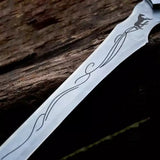 Handmade Carbon Steel Viking Fantasy Sword | Horse Handle Decorative Bastard Sword with Leather Sheath | Collectible Cosplay & Wall Décor Gift