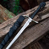 Handmade Carbon Steel Viking Fantasy Sword | Horse Handle Decorative Bastard Sword with Leather Sheath | Collectible Cosplay & Wall Décor Gift
