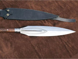 Custom Handmade Viking Spear – Medieval Polearm with Leather Sheath, Handcrafted Steel Blade, Unique Collector's Piece