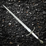 The Lord of the Rings White Glamdring Sword Replica – 40" Stainless Steel with Leather Handle & Wall Mount Display