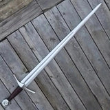 Hand-Forged Medieval Arming Sword – Battle Ready Knightly Sword with Leather Scabbard