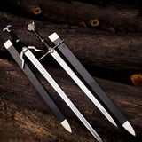 Witcher Sword Set – Geralt of Rivia Replica Swords, 44" Steel Longswords with Leather Handles & Scabbards