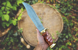 Handmade Damascus Bowie Knife – Kukri Style | Customizable Gift for Him, Perfect for Birthdays, Anniversaries & Father’s Day