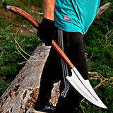 Hand-Forged J2 High Carbon Steel Viking Spear with Leather Sheath | Medieval Collector's Polearm for LARP & Cosplay