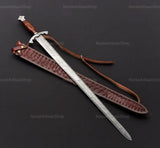 Custom Handmade Damascus Steel Viking-Style Sword | Decorative Collectible
