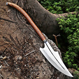 Hand-Forged J2 High Carbon Steel Viking Spear with Leather Sheath | Medieval Collector's Polearm for LARP & Cosplay