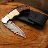Custom Design Copper Damascus Folding Knife – Pocket Blade