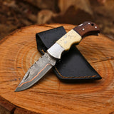 Custom Design Copper Damascus Folding Knife – Pocket Blade