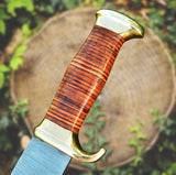 Handmade Damascus Bowie Knife – Kukri Style | Customizable Gift for Him, Perfect for Birthdays, Anniversaries & Father’s Day