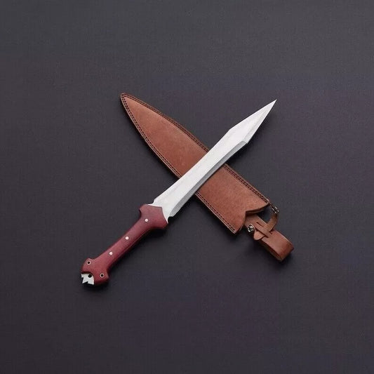 Custom Handmade D2 Steel Fixed Blade Knife | Outdoor, Camping & Collectible Dagger with Leather Sheath