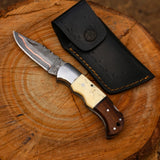 Custom Design Copper Damascus Folding Knife – Pocket Blade