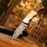 Custom Design Copper Damascus Folding Knife – Pocket Blade