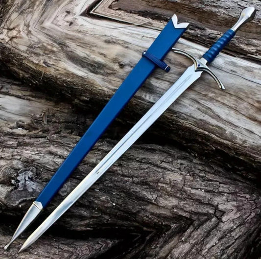 Hand Forged High Carbon Steel Viking Style Sword with Scabbard | Medieval Collectible Gift