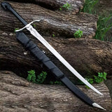 Handmade Carbon Steel Viking Fantasy Sword | Horse Handle Decorative Bastard Sword with Leather Sheath | Collectible Cosplay & Wall Décor Gift