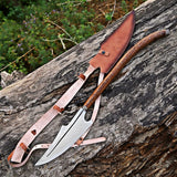 Hand-Forged J2 High Carbon Steel Viking Spear with Leather Sheath | Medieval Collector's Polearm for LARP & Cosplay