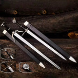 Witcher Sword Set – Geralt of Rivia Replica Swords, 44" Steel Longswords with Leather Handles & Scabbards