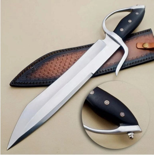 Handmade Bowie Knife | Custom D2 Tool Steel Fixed Blade Hunting & Survival Knife