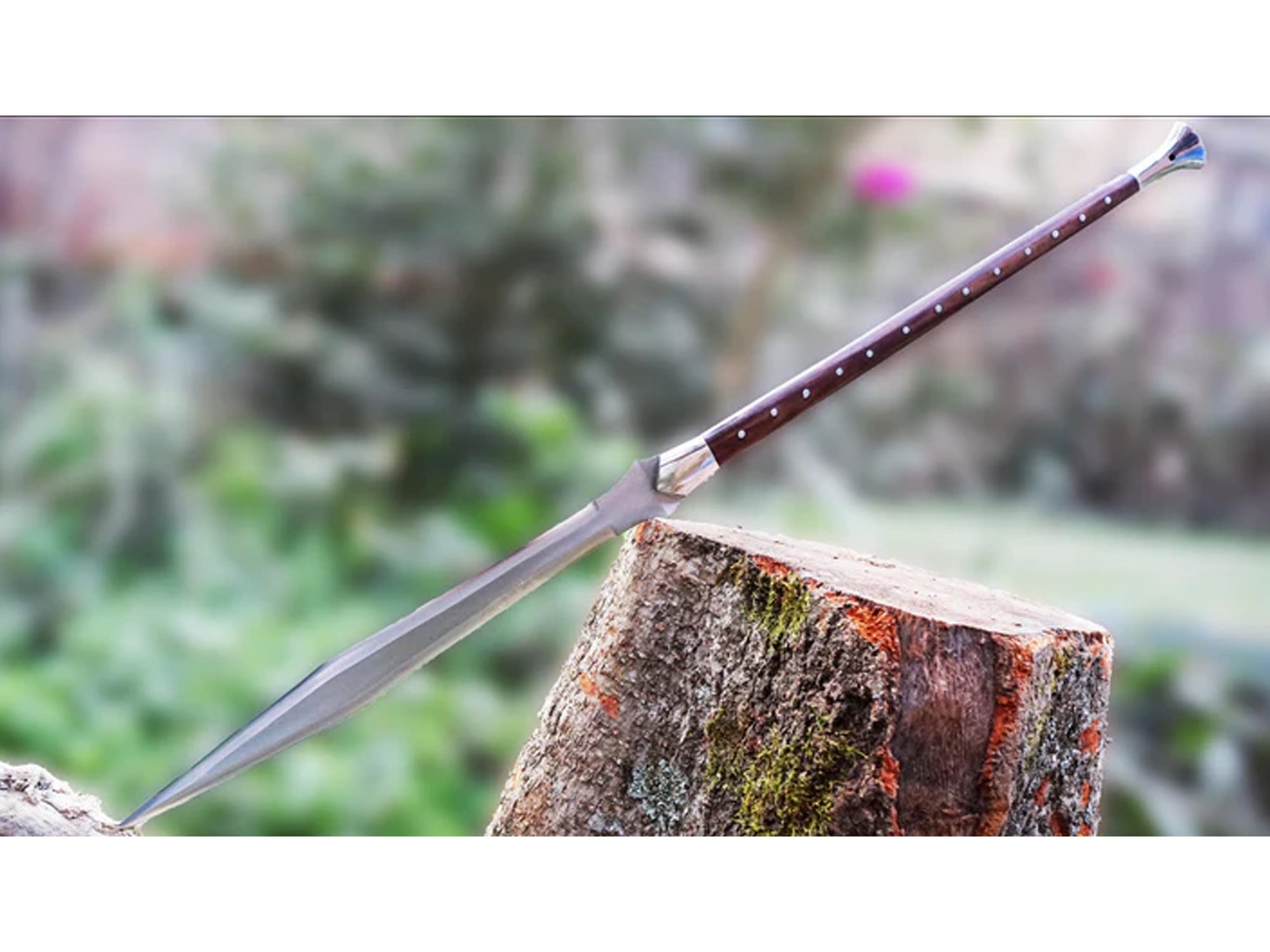 Handmade Viking Spear - 39" Carbon Steel Blade & Wooden Handle - Historical Collector's Decorative Gift