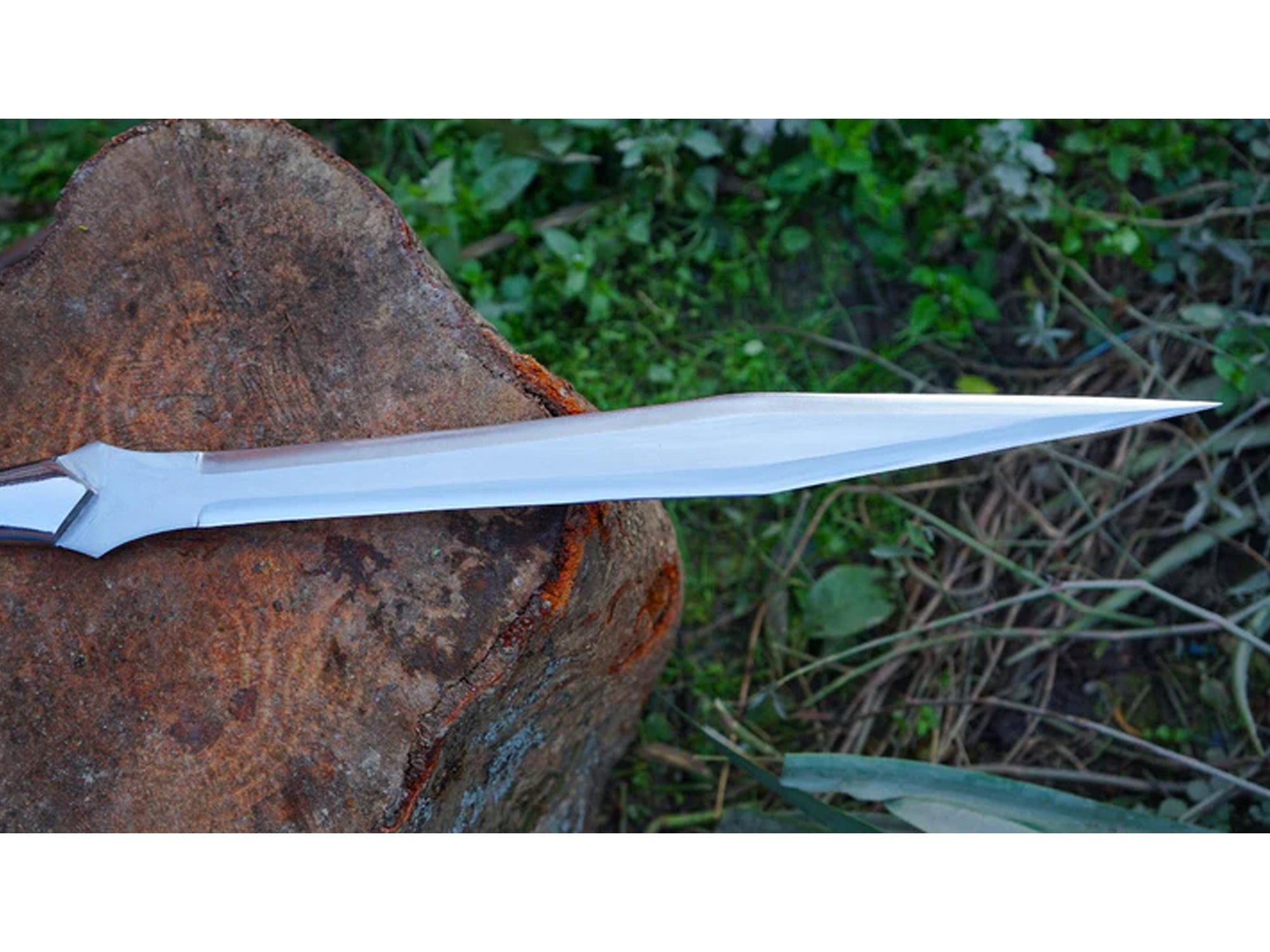 Handmade Viking Spear - 39" Carbon Steel Blade & Wooden Handle - Historical Collector's Decorative Gift