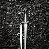 The Lord of the Rings White Glamdring Sword Replica – 40" Stainless Steel with Leather Handle & Wall Mount Display