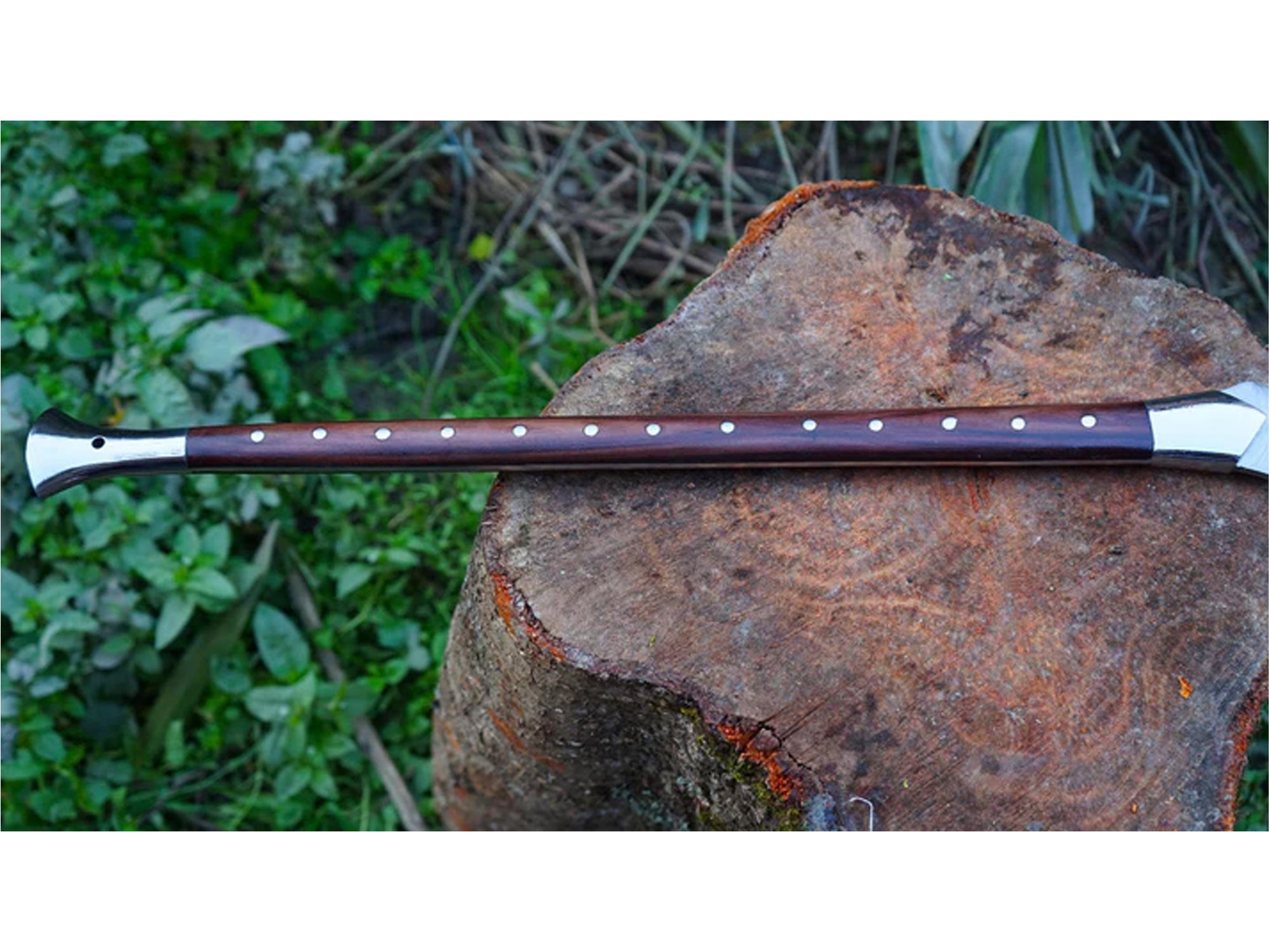 Handmade Viking Spear - 39" Carbon Steel Blade & Wooden Handle - Historical Collector's Decorative Gift