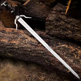 Witcher Sword Set – Geralt of Rivia Replica Swords, 44" Steel Longswords with Leather Handles & Scabbards