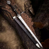 Witcher Sword Set – Geralt of Rivia Replica Swords, 44" Steel Longswords with Leather Handles & Scabbards