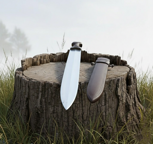 Handcrafted 37-inch Zulfiqar-style decorative sword with a unique bifurcated blade and custom leather-wrapped hilt.