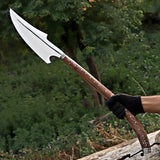 Hand-Forged J2 High Carbon Steel Viking Spear with Leather Sheath | Medieval Collector's Polearm for LARP & Cosplay