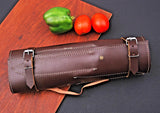 Custom Damascus Steel Chef Knife Set | Hand-Forged Professional Kitchen Knives with Leather Case