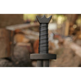 36" Full Tang Viking Sword, Handmade Carbon Steel Blade, Rosewood Handle & Leather Sheath