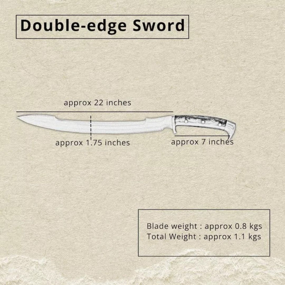 Handmade Carbon Steel Viking Sword - Kalis Hunting Survival Full Tang Blade