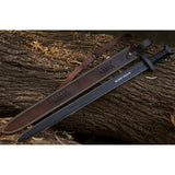 36" Full Tang Viking Sword, Handmade Carbon Steel Blade, Rosewood Handle & Leather Sheath
